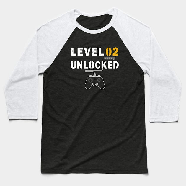 Level 2 Unlocked Birhday Gift TShirt Celebrate 2nd Wedding Baseball T-Shirt by kaza191